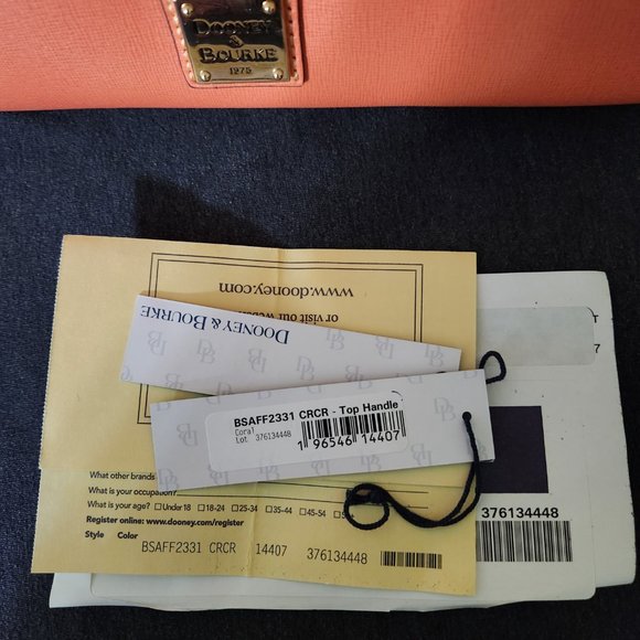 Dooney & Bourke Saffiano Top Handle Tote Bag - Picture 9 of 10